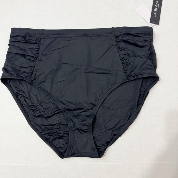 La Blanca NWT Sz 18W Black Tummy Control Island Goddess High Waist Bikini Swim B - Picture 2 of 8